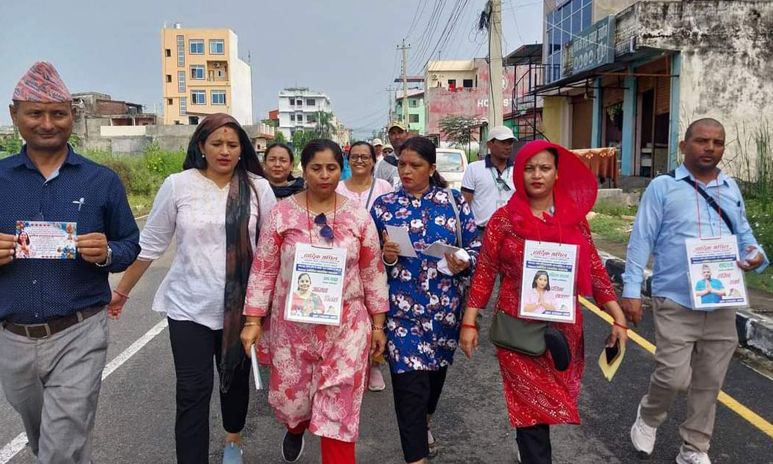 ‘महिलालाई हेरौं यसपटक’ भन्दै अञ्जना नेतृत्व समुहको चुनावी प्रचारप्रसार Image